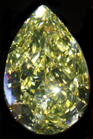 A 110 carat yellow diamond named the �Cora Sun-Drop� and was offered for sale at an auction on November 15, 2011 by Sotheby�s Magnificent Jewels in Geneva, Switzerland